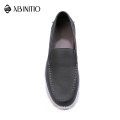 Breathable cow leather mens leather slip on casual loafer shoes